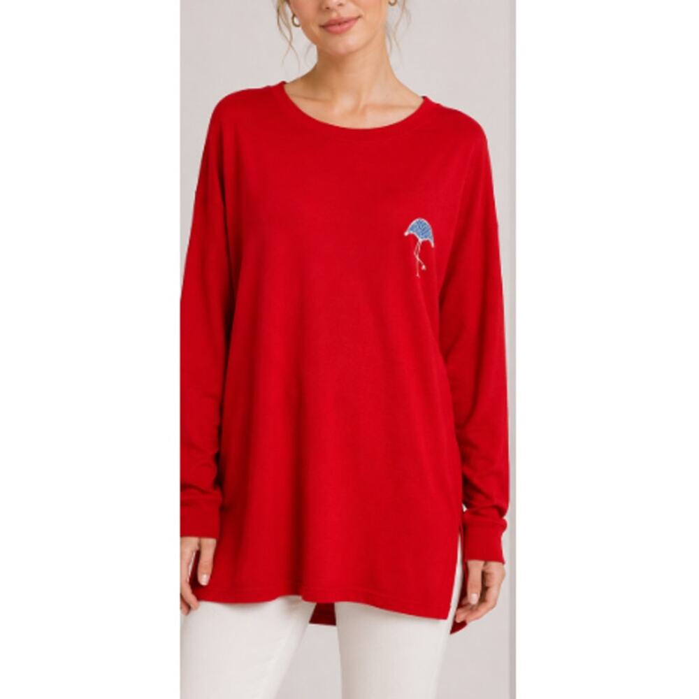 NWT Crown & Ivy Women's Fresh Red Picnic Party II Athleisure Top Size L